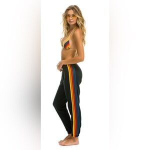 Aviator nation 5 strip charcoal sweatpants